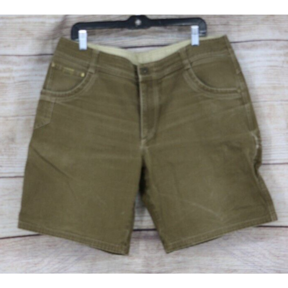 KUHL Mens Size 38 Flat Front 10" Shorts Olive Green - Picture 1 of 11